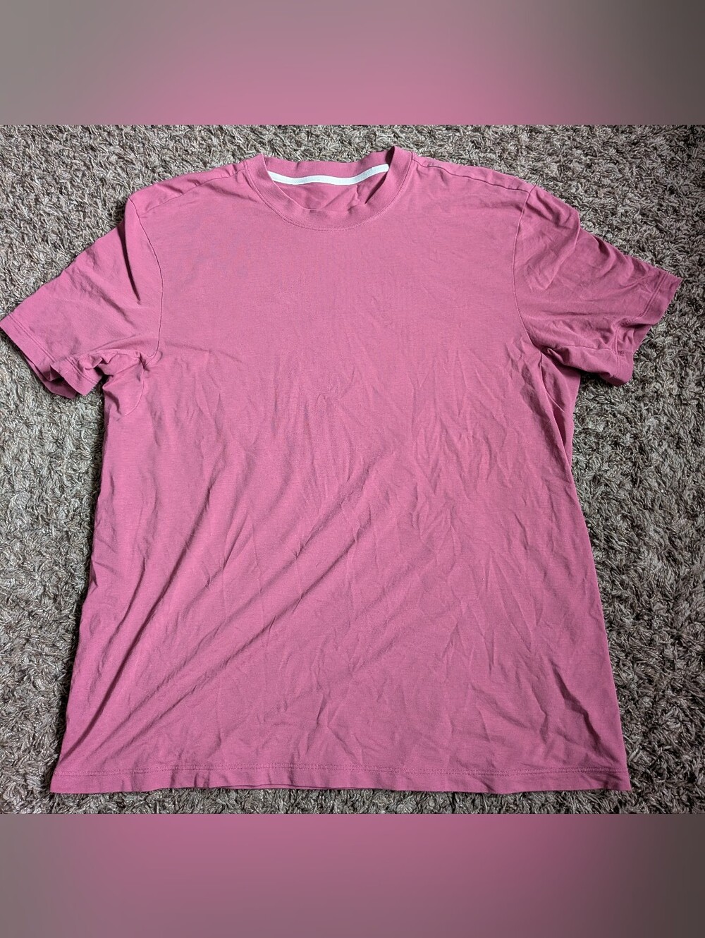 Lululemon Magenta Purple Cotton Blend Active Short Sleeve Shirt Men's XL